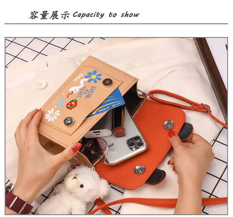 กระเป๋าสะพายสตรีแฟชั่นสีรูปแบบกระเป๋า PU กระเป๋าสตางค์แบบพกพา Tote กระเป๋าถือสําหรับ Casual Dressing Up