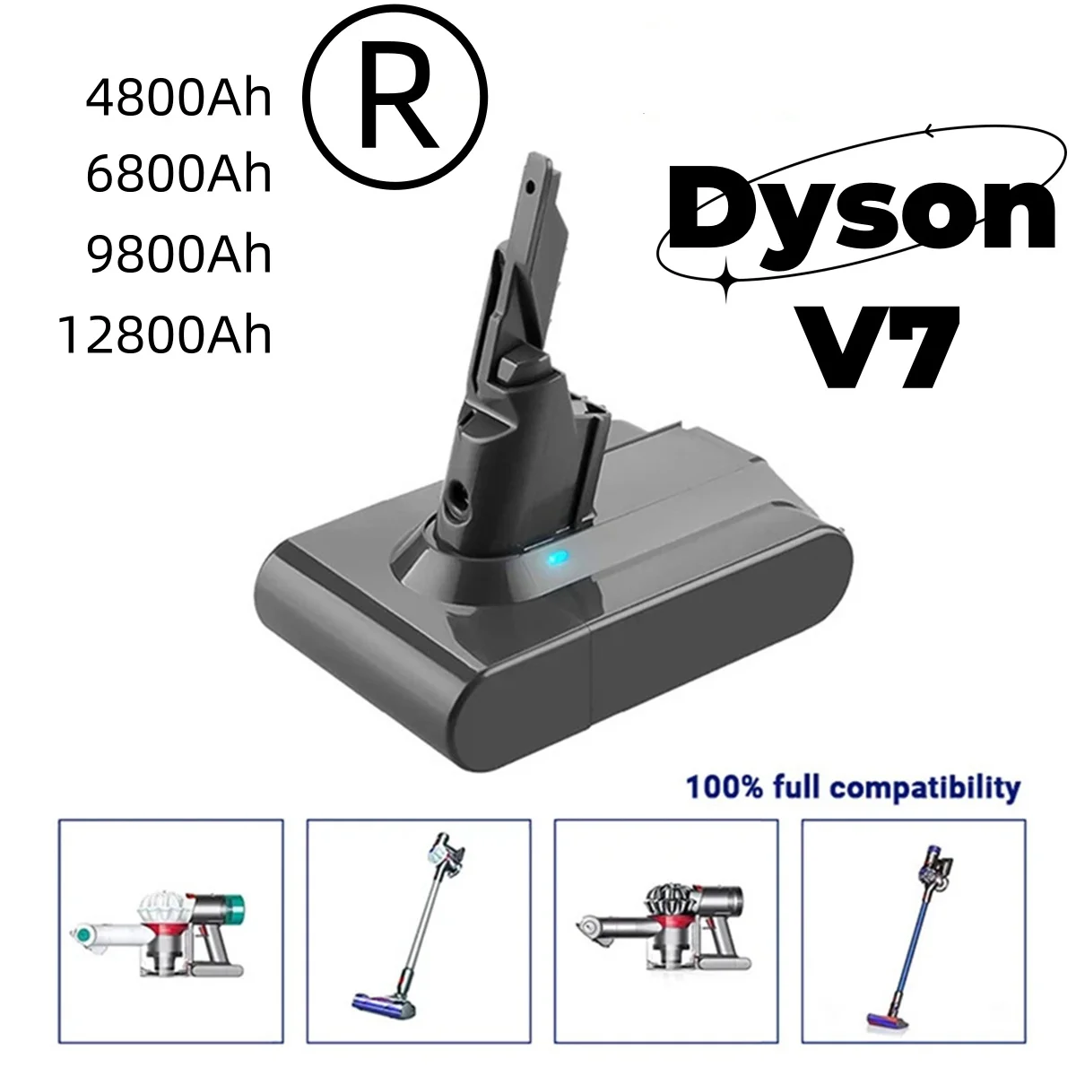 

100% brandNew battery 21.6V 12800mAh Li-lon Rechargeable Battery For Dyson V7 Battery Animal Pro Vacuum Cleaner Replacement