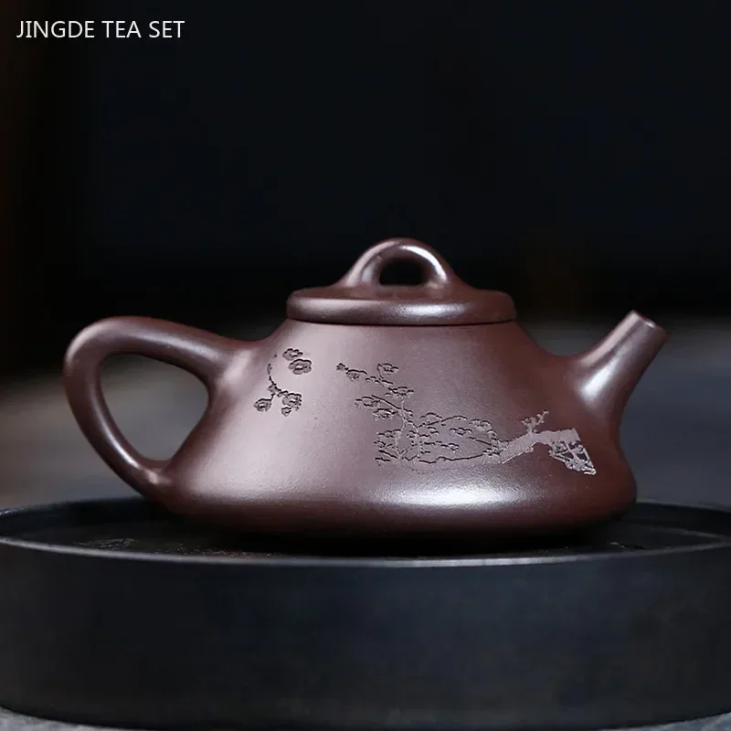 230ml Classic Yixing Purple Clay Tea Pot Zhu Mud Stone Scoop Teapot Chinese Zisha Tea Set Handmade Filter Kettle Custom Gifts