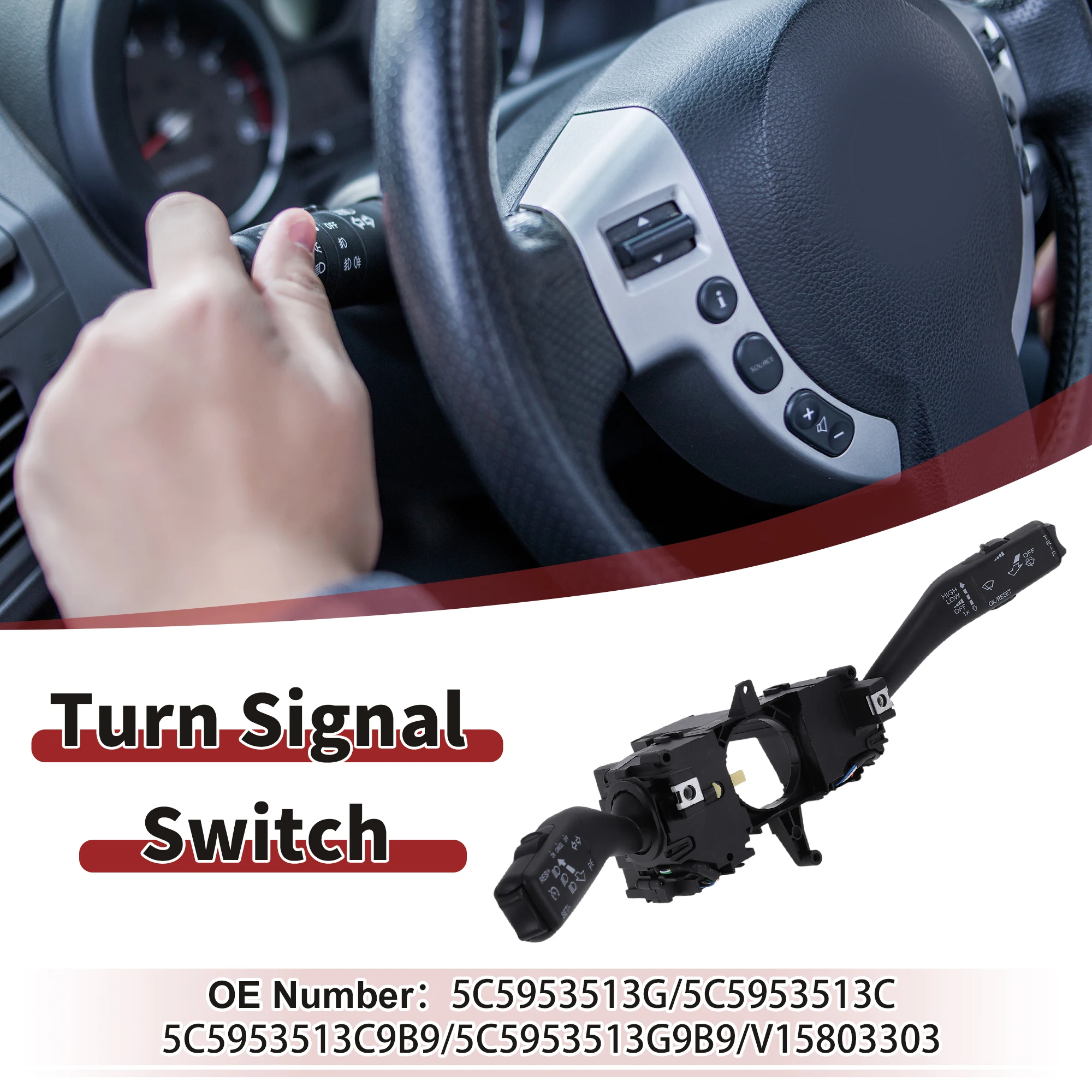 

X Autohaux No.5C5953513G/5C5953513C Turn Signal Switch for Volkswagen Beetle 2012-2017