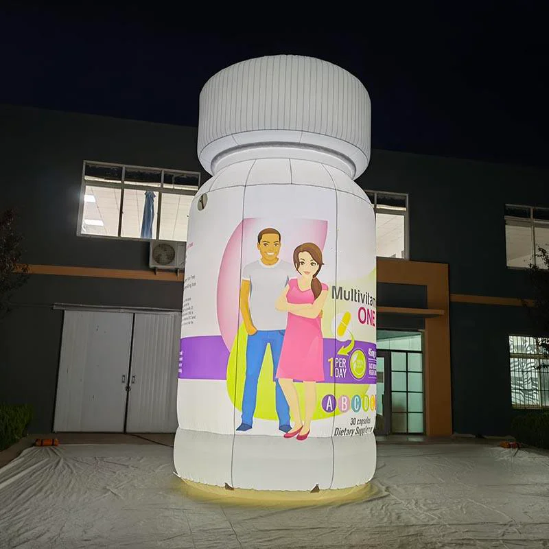 Medical Trade 6m Height Custom Inflatable Medicine Bottle Promotional Advertising Inflatable Bottle Light