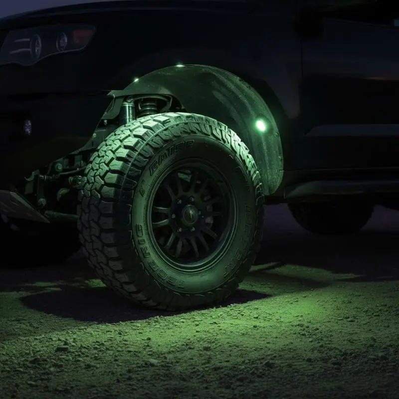 LED RGB Car Underbody Rock Light Easy Install Multicolor Atmosphere Lamp for Offroad Truck ATV UTV SUV Use