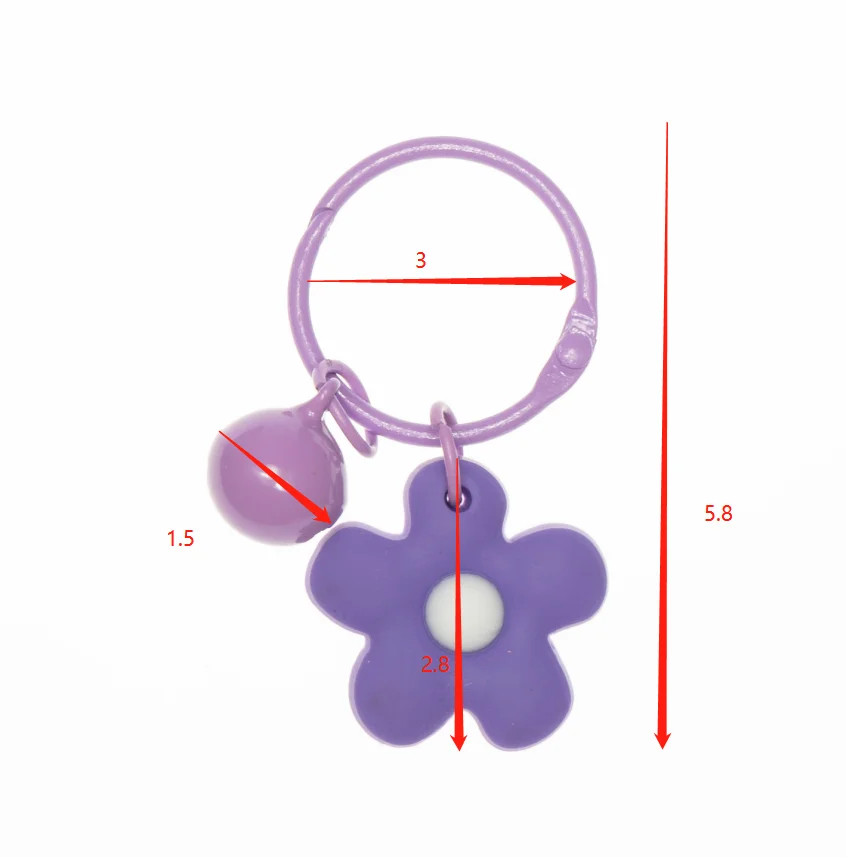 Breloczek Kwiatowy Brelok do Kluczy Akcesoria do Kluczy Kolorowy Dzwonek Zawieszka do Torebki Modne Akcesoria Samochodowe
