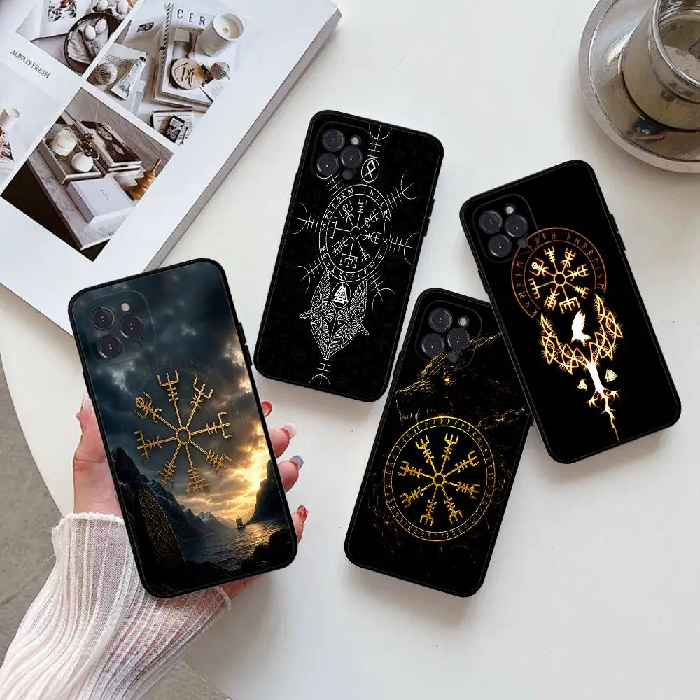 Viking Vegvisir Logo Phone Case For IPhone 17 16 15 14 13 12 Mini 11 Pro Plus Soft Silicone Cover