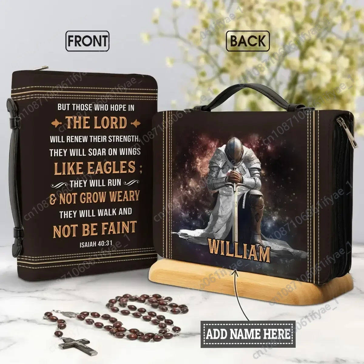 

PU Leather Bible Bags Women's Personalized Bible Cover Case But Those Who Hope In The Lord Print Leather Handbag for Ladies 2023