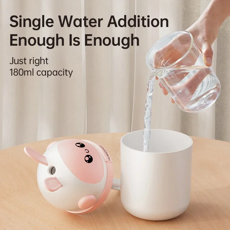 Mini Air Humidifier 180ML Cute Cartoon Color Lights for Car Bedroom Home Gift
