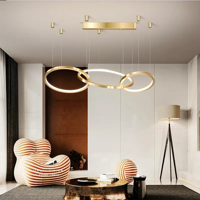 Moderne Minimalistische Licht Luxe Home Restaurant Creatieve Persoonlijkheid Kunst Nordic Golden Post-Moderne Led Kroonluchter