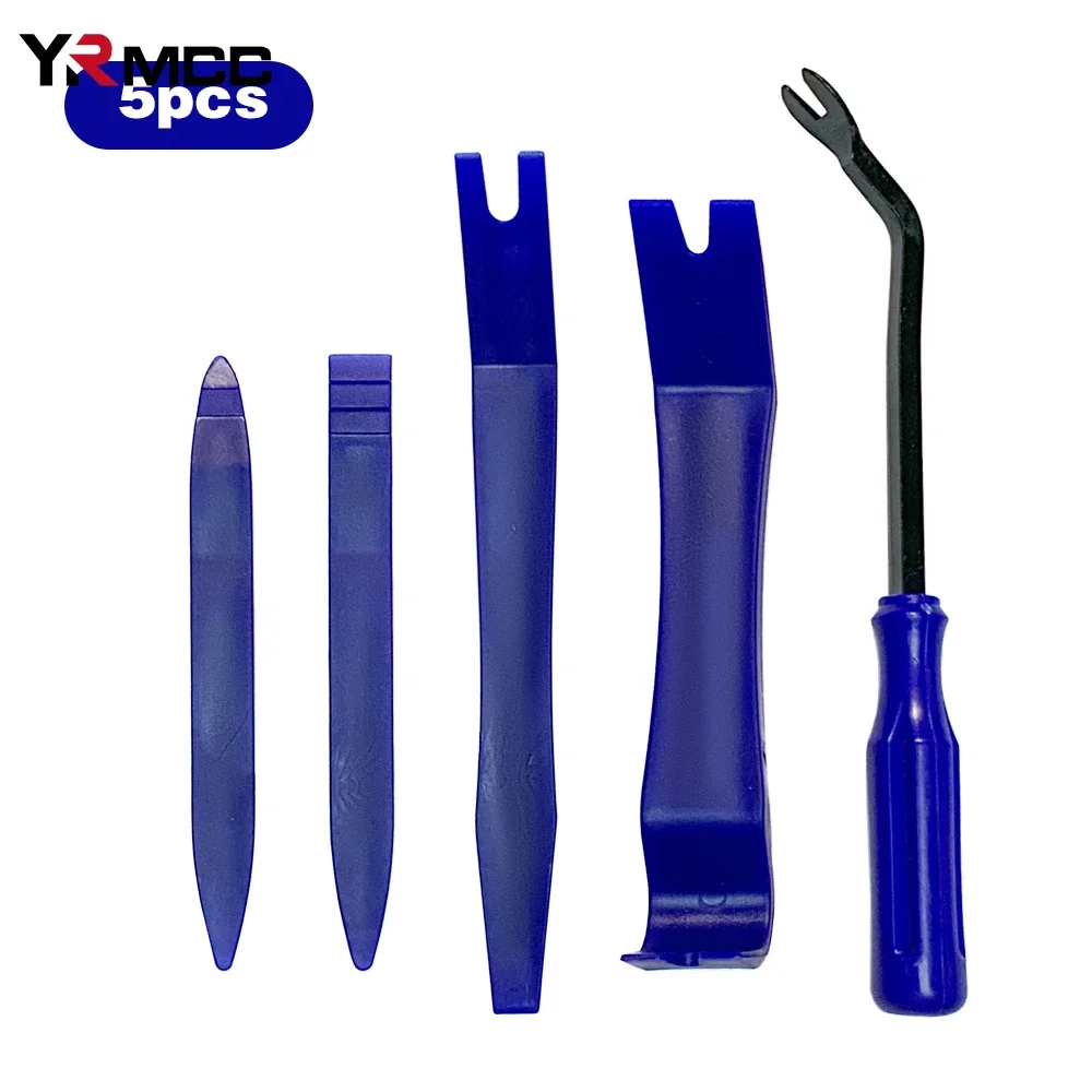 Kit de herramientas de extracción de Panel de coche, de 5 piezas herramienta portátil, extractor de clavos, Radio, Audio, Clip de reparación de palanca de puerta, instalador de extracción de tablero embellecedor