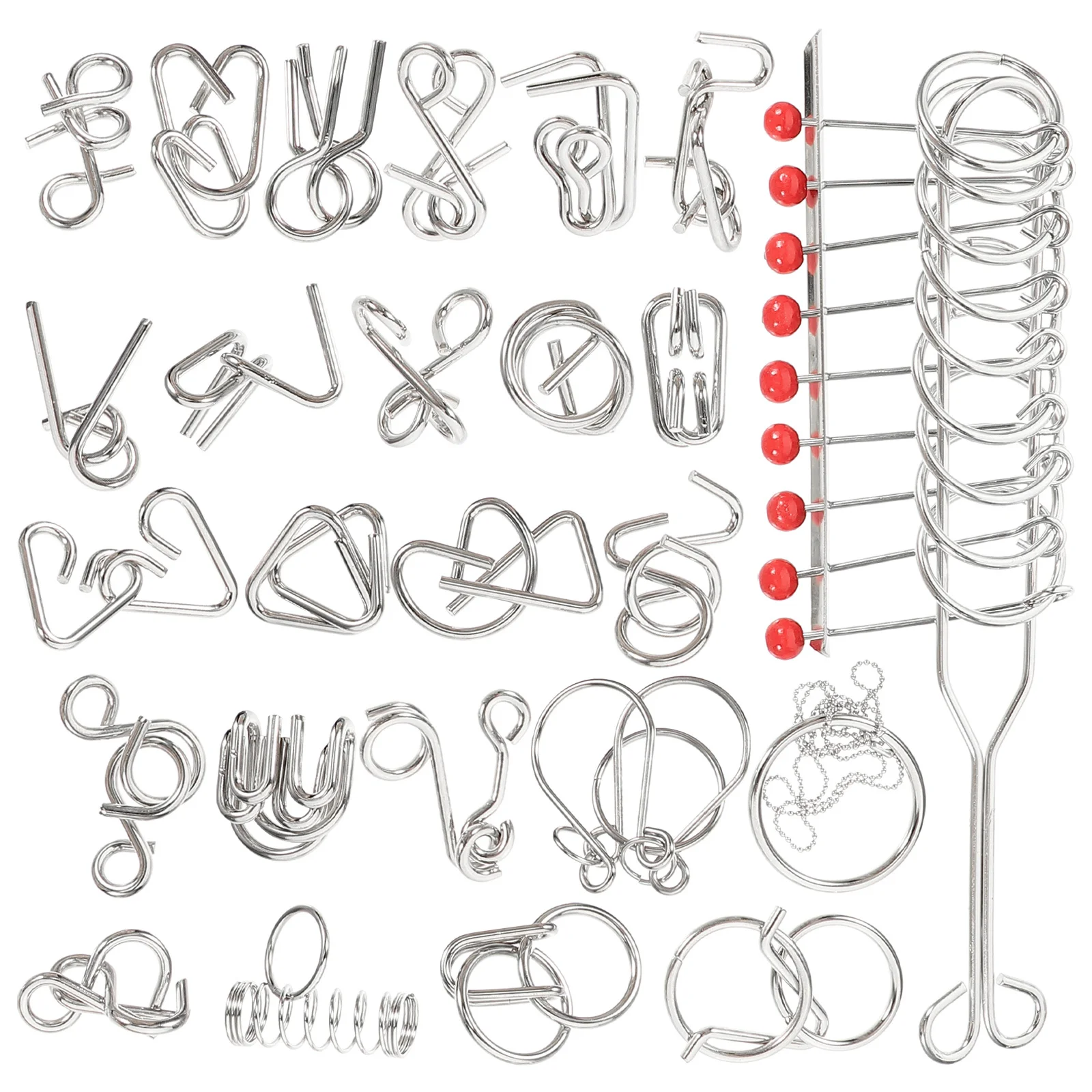 25 uds anillo de desbloqueo de inteligencia rompecabezas juego de desarrollo cerebral juego de aprendizaje educativo alambre de Metal desafío rompecabezas nueve