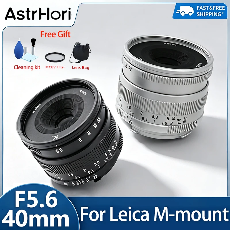 AstrHori 40mm F5.6 Full Frame Manual Focus Prime Lens  Lightweight Compatible with Leica M Mount M3 M5 M10R Mirrorless Cameras