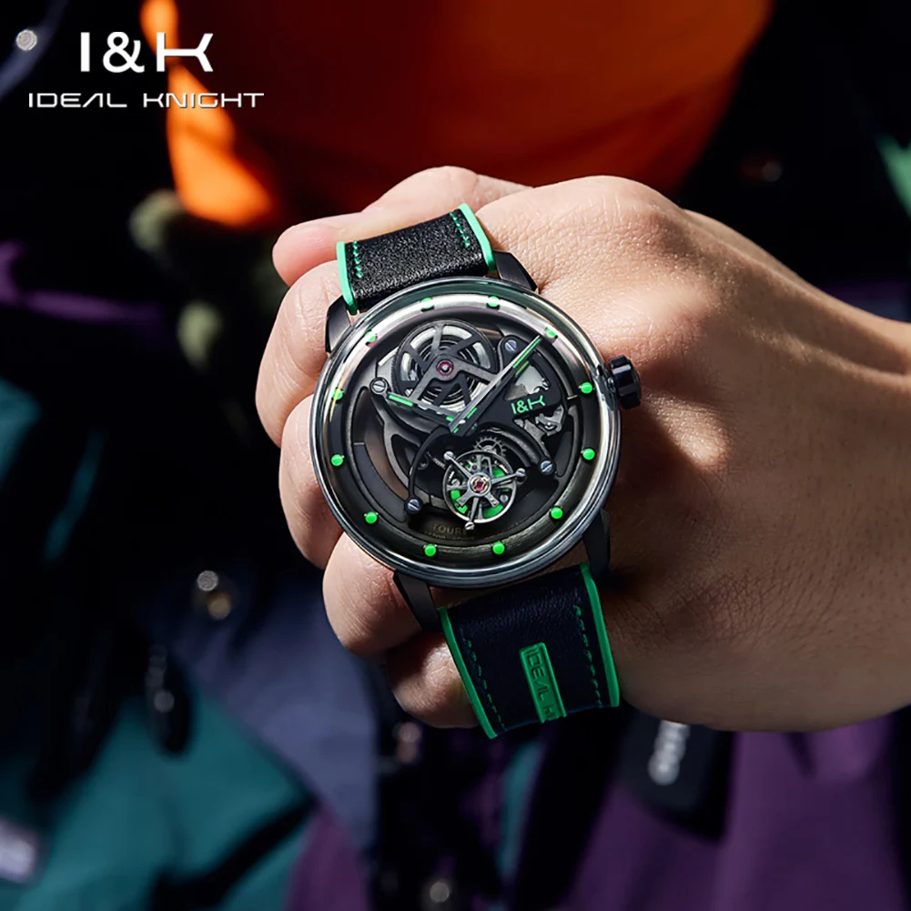 IDEAL KNIGHT 6809 Brand original authentic watch for woman Gift Box Space station tourbillon mechanical men's watch