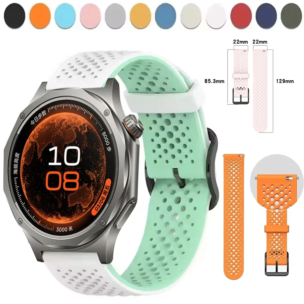 20mm 22mm Liquid Silicone Strap for OPPO Watch X3 S Oneplus Watch 4 3 Lite Original Breathable Band for Xiaomi Watch 5 S5-4-3-2