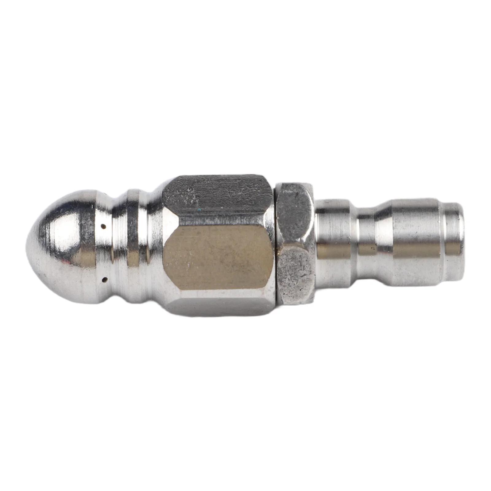 Sewer Cleaning Tool for 5000 PSI Equipment with 1/4 Quick Connect to 1/4 NPT Conversion and Stainless Steel Construction