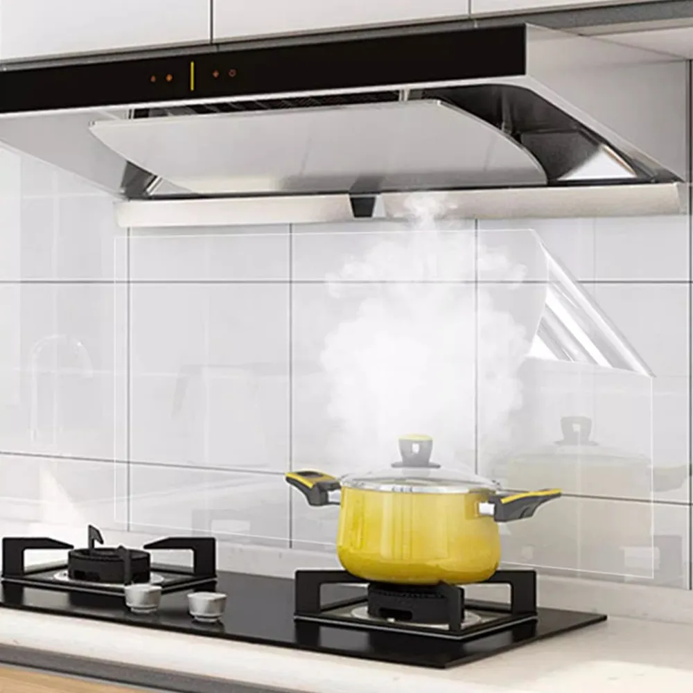 Wall Protector Film Transparent Oil Proof Electrostatic Invisible Kitchen Wall Sticker Wallpaper Cabinet Waterproof Decoration