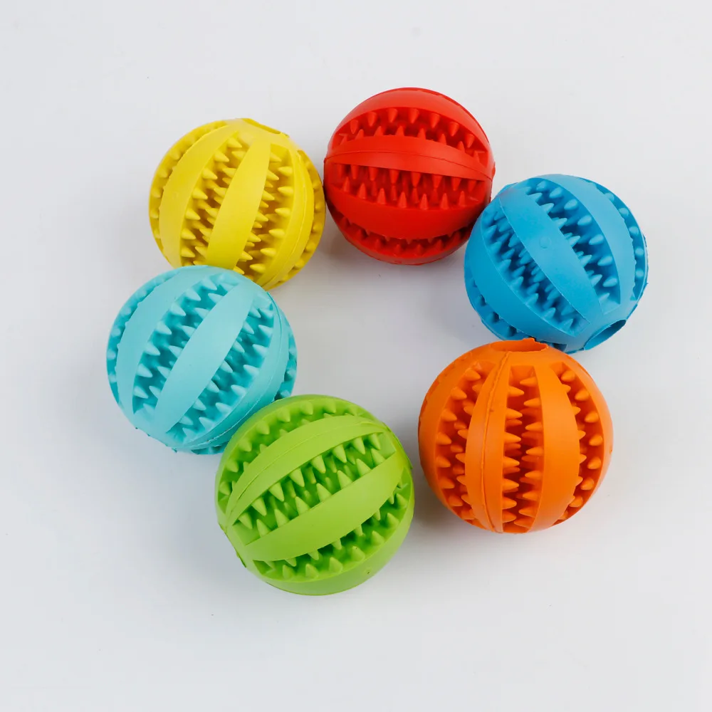 Dog Toys Bite Resistant Balls Cat Rubber Round Leaky Balls Teething Balls Pet Supplies Dog Accessories Customizable