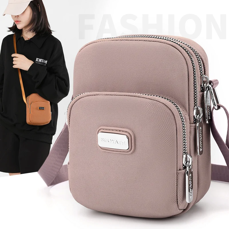 Pequena bolsa feminina crossbody mini bolsa feminina ombro mensageiro saco de náilon senhoras diário menina saco do telefone móvel elegante