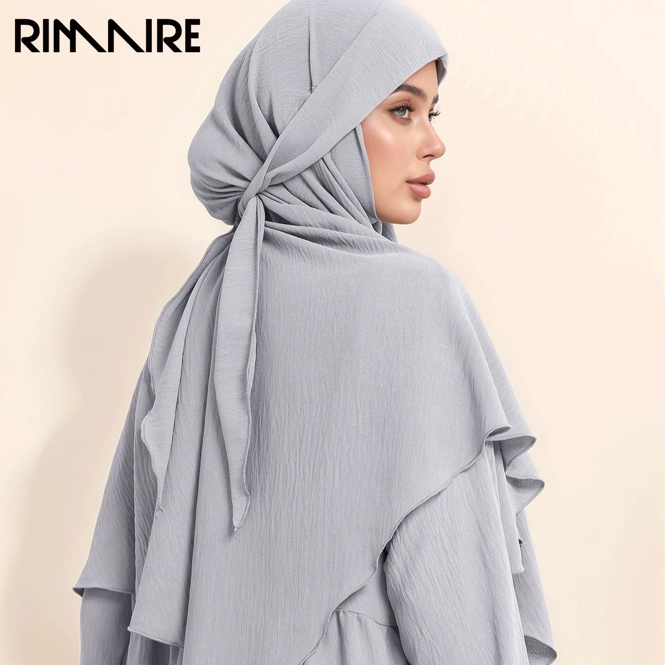 

RIMAIRE мусульманский женский плиссированный платок из ледяного шелка, шарф-шаль - удобный, дышащий, простой и стильный