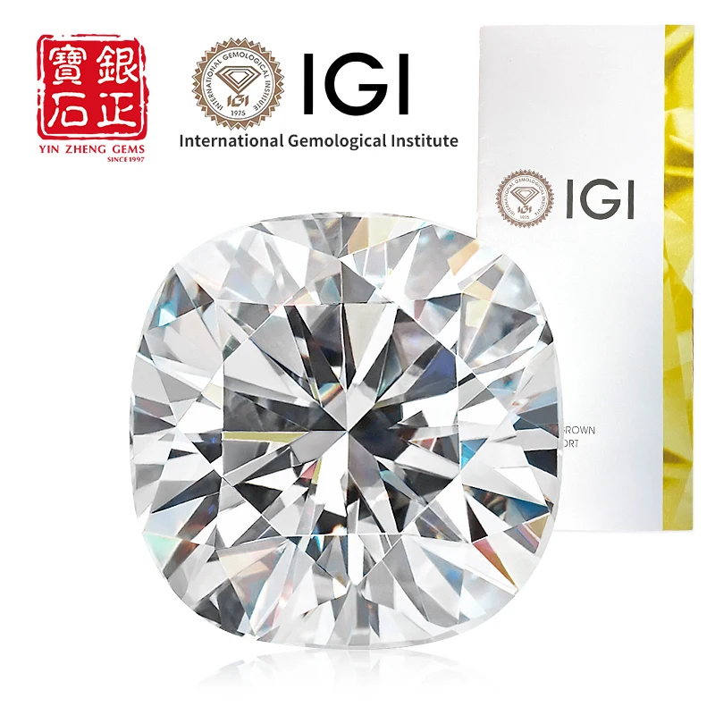 YinZheng Gemstone Lab Diamonds With IGI Certificate Cushion Shape 3.0-3.99ct CVD Diamond DEF Color VVS2 EX EX Lab Grown Diamond