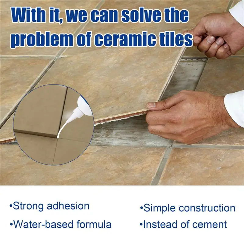 100/260ml Tile Glue Strong Adhesive Tile Gap Repair Agent Waterproof Crack Filling Bathtub Mending Glue Home Bathroom Caulk