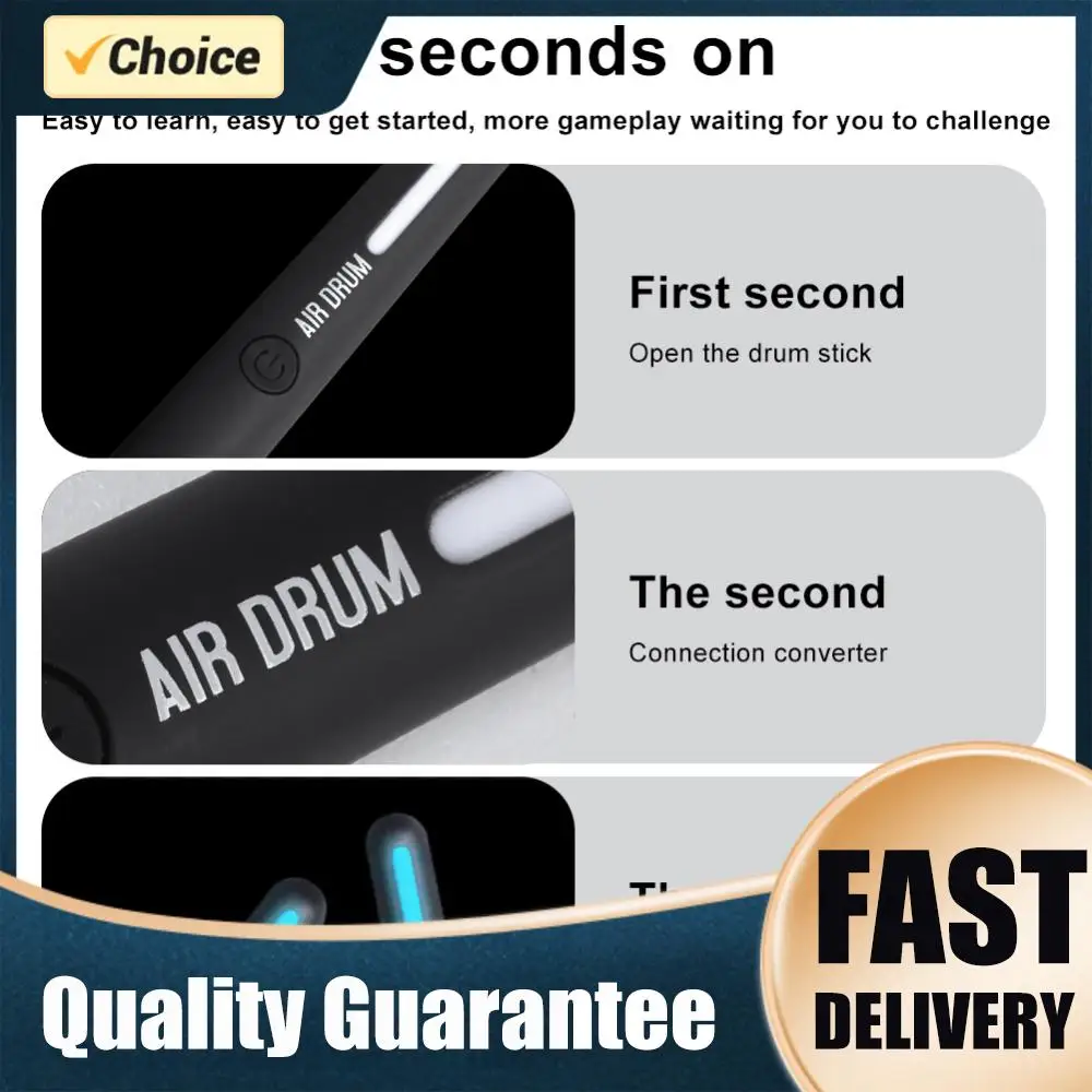 

Portable Air Drum Set Air Drum Adapter Bluetooth-Compatible Virtual Drum Sticks Realistic Effect for Beginners Professionals