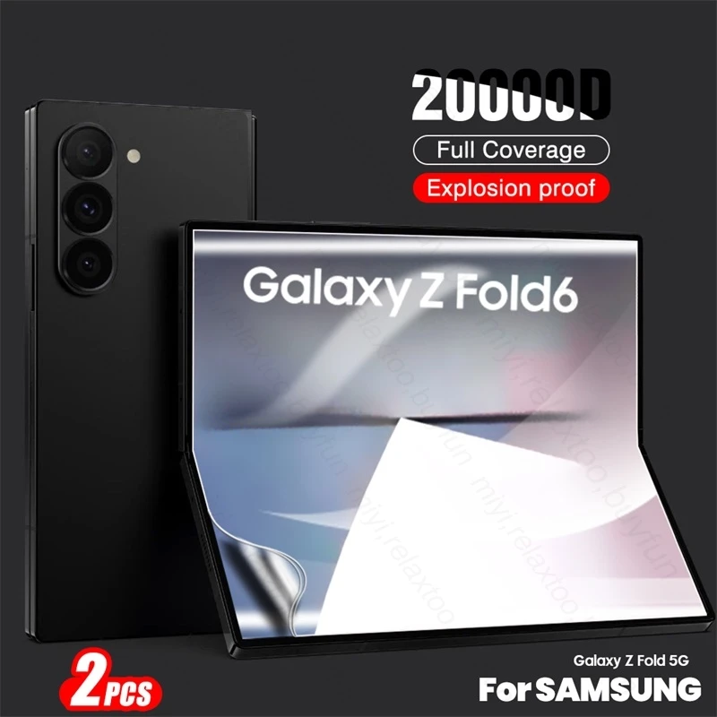 2 шт. 20000D изогнутая мягкая Гидрогелевая пленка для Samsung Galaxy Z Fold6 Fold 6zfold6 5G SM-F956B/DSN 7,6 