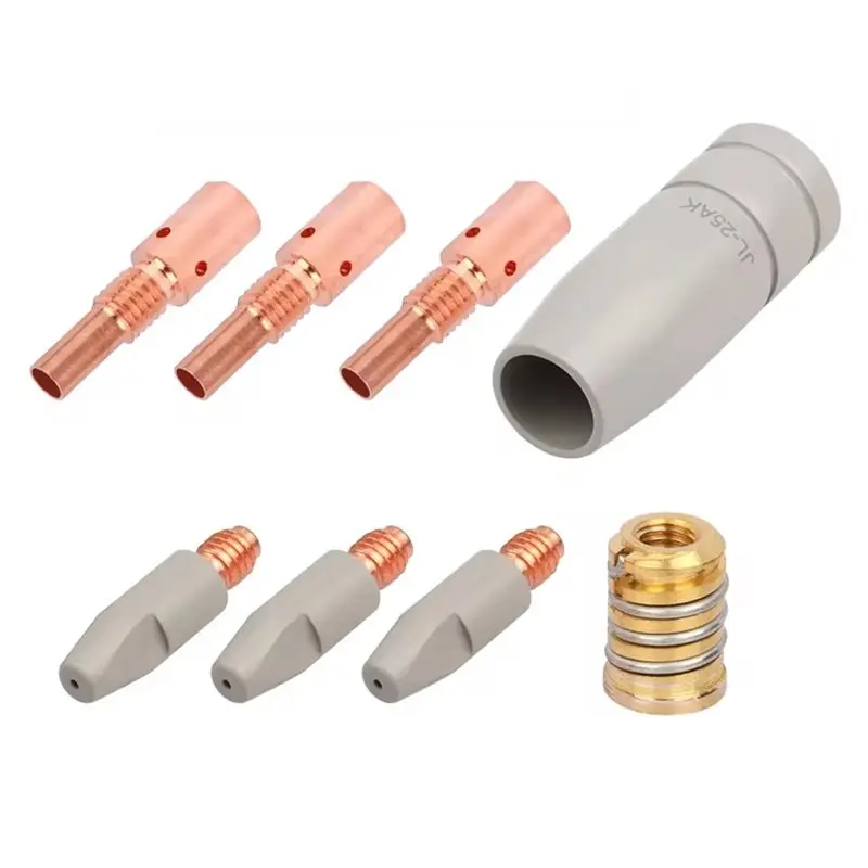 WORTHOWN-Mig Welding Torch Consumables Kit 8PCS 25AK MIG Torch Gas Nozzle Tips Kit 0.8Mm Contact Tip For Optimal Welding Protect