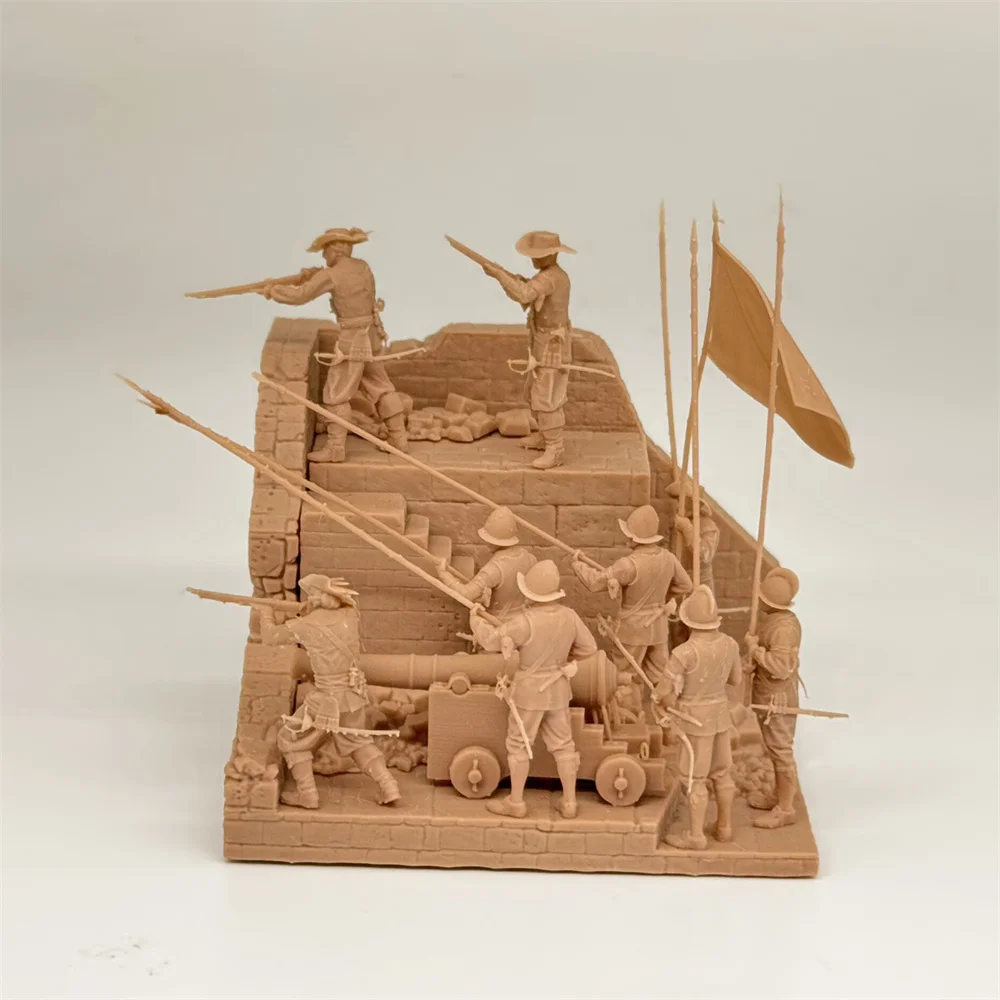 1/72 Scale Spanish Phalanx Infantry Battle Scene 9 Figures Resin Model Military War Miniature Diorama