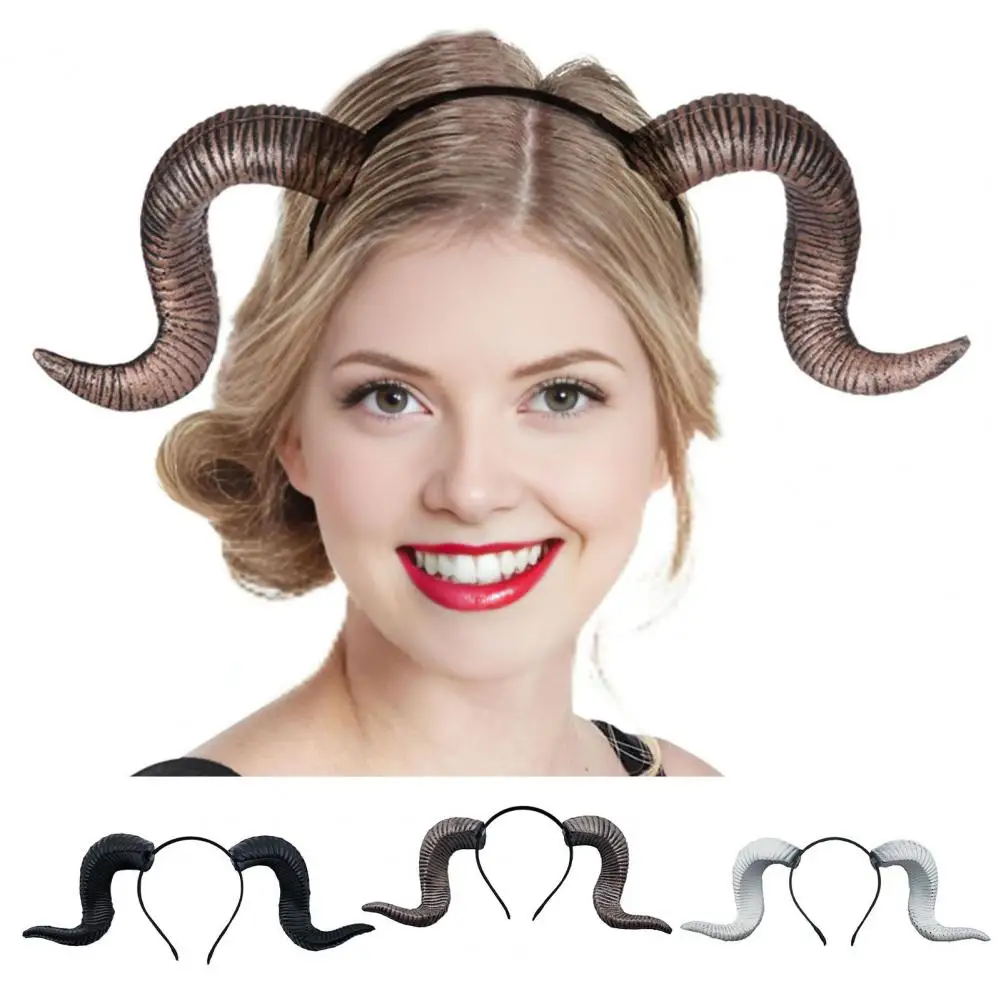 Horn Headband Devil Horns Headband Set for Halloween Cosplay Events Black Hair Hoop Accessories for Christmas Party for Beauty