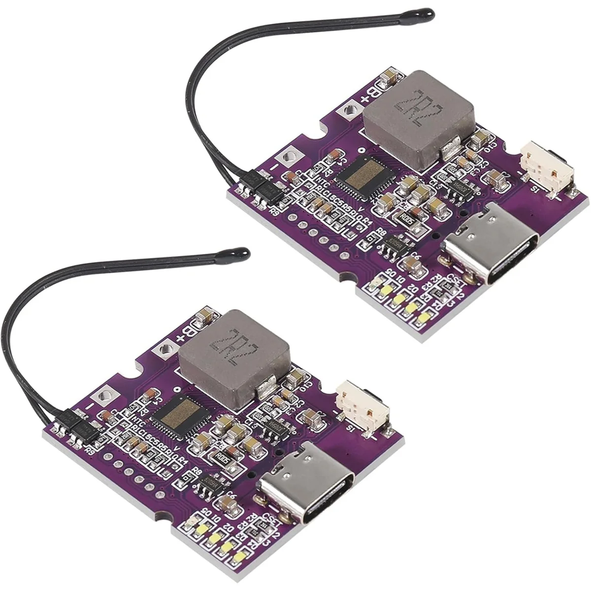 ABNJ 2pcs 22.5W Power Bank Bidirectional Fast Charging Mobile Power Module Circuit Board,Suppor PD/QC3.0 2.0,Single C Port