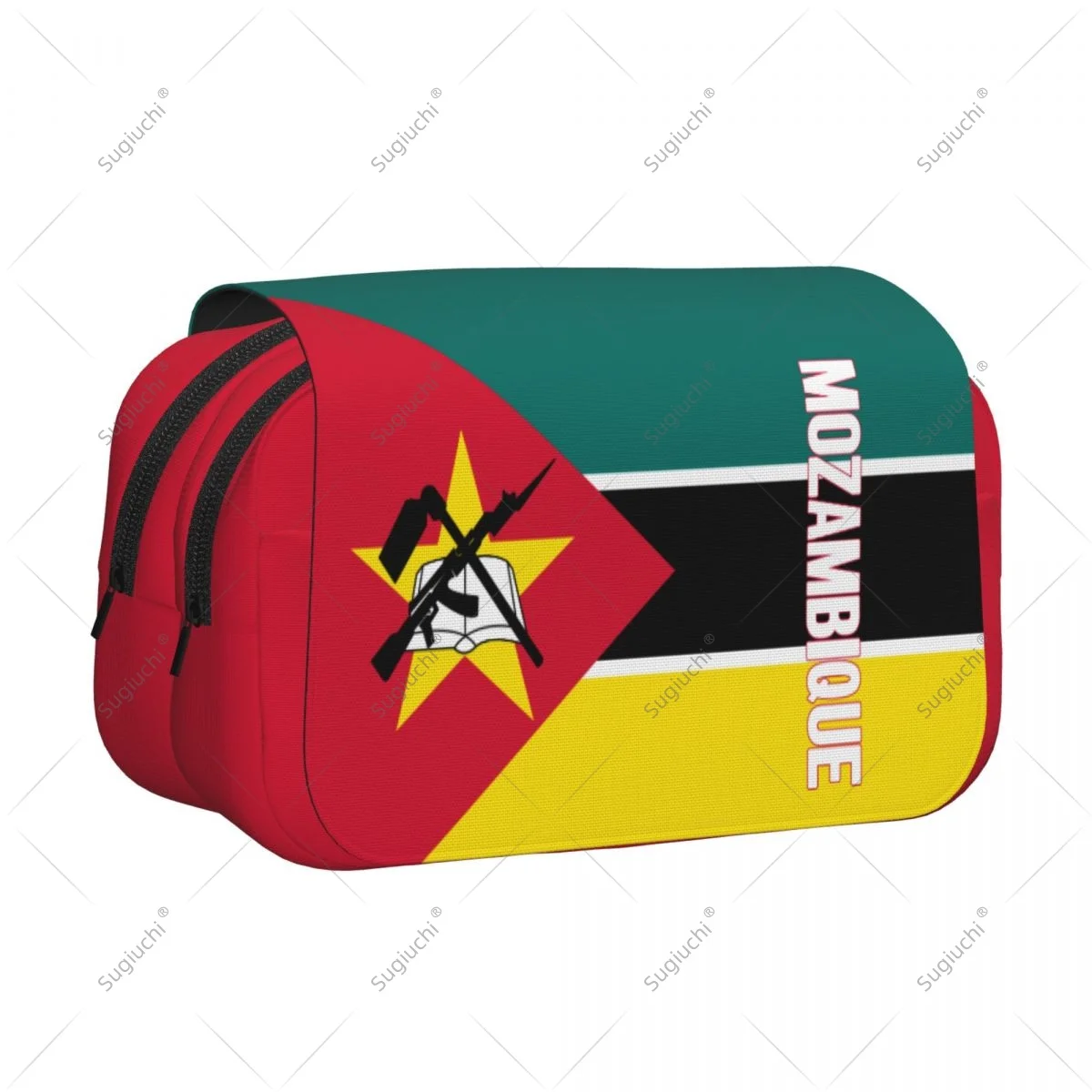 Pencil Case Scissors Bags 3D Mozambique Flag Double-layer Oxford Cloth Stationery Storage Pen Box Case