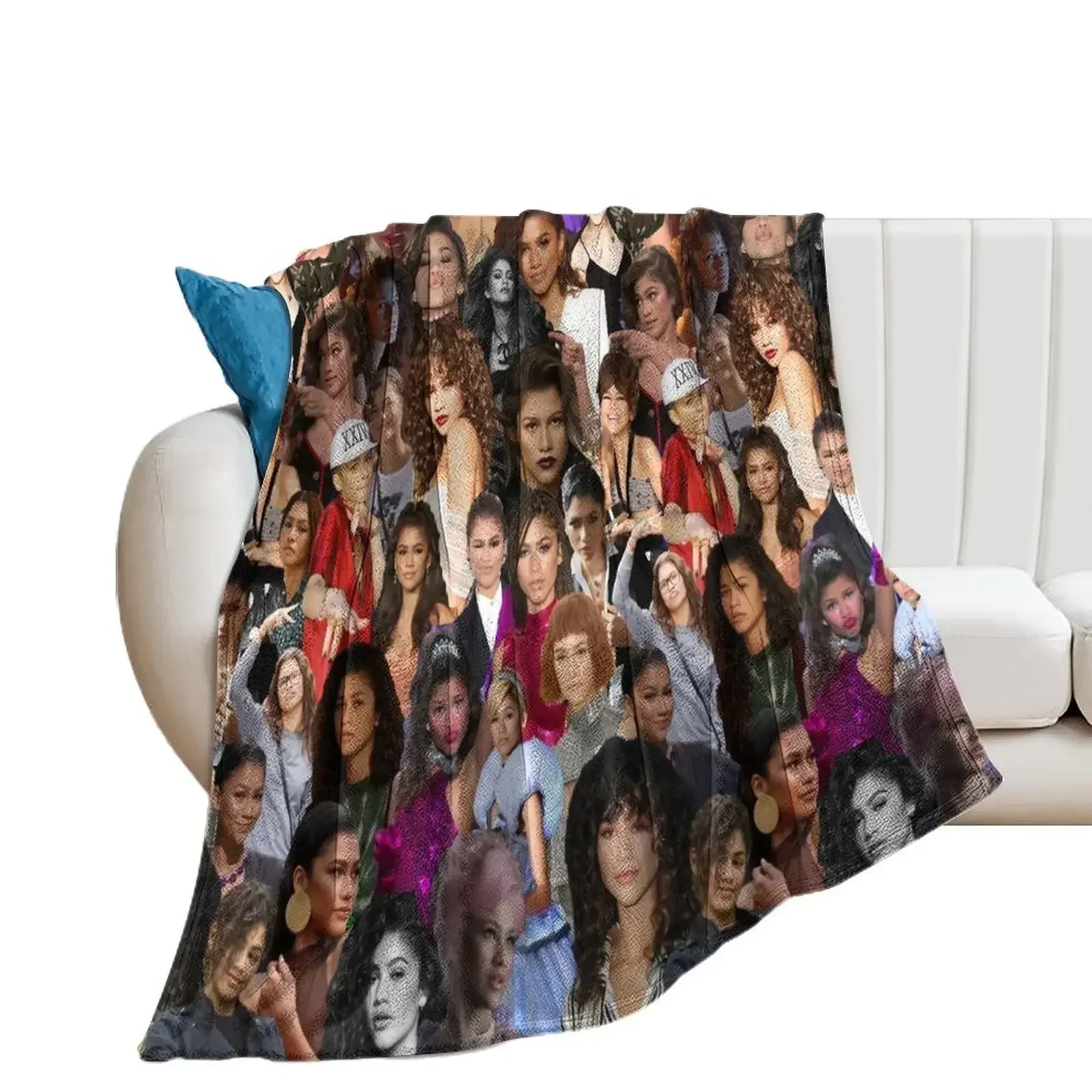 

Zendaya Collage Throw Blanket Custom Decoratives valentine gift ideas Blankets