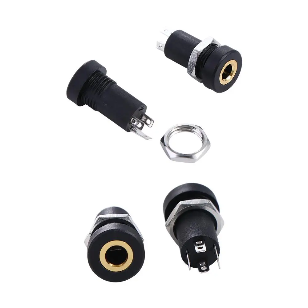 Mount Equipped With Nuts 3 Pole Threaded Internal Spiral Tooth Earphone Socket 3.5MM Audio Jack PJ392A Socket Headphone Jack