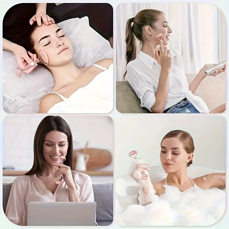 Herzförmiger Gesichtsmassagestab & Gesichtsroller-Set 4 Jahreszeiten Beauty Stick Körper Gua Sha Gesichtspflege-Tools – Detail 5