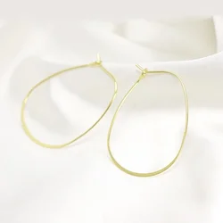 6Pcs Brass 14K Gold Plated Beading Hoop Earrings for Jewelry Making,Geometric Ear Wire Connector Drop Dangles Earring For Women