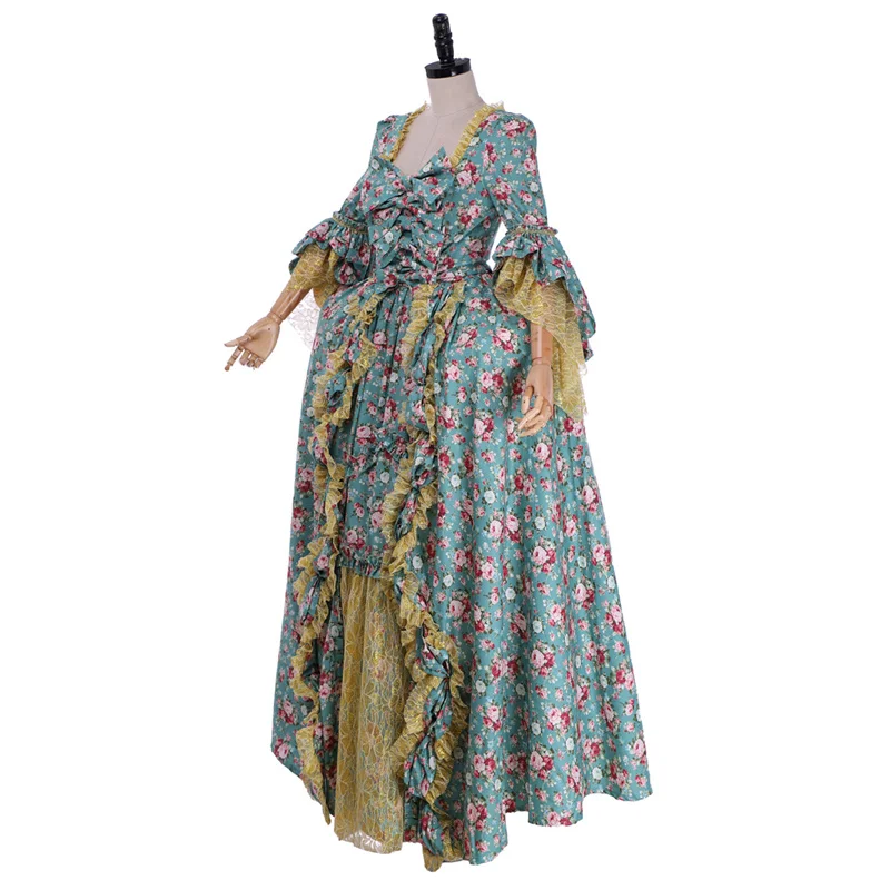 TV Outlander Jenny Fraser Murray Dress Claire Highland Scotland Costume Medieval Dress Custom Made Medieval Floral Rococo Dress