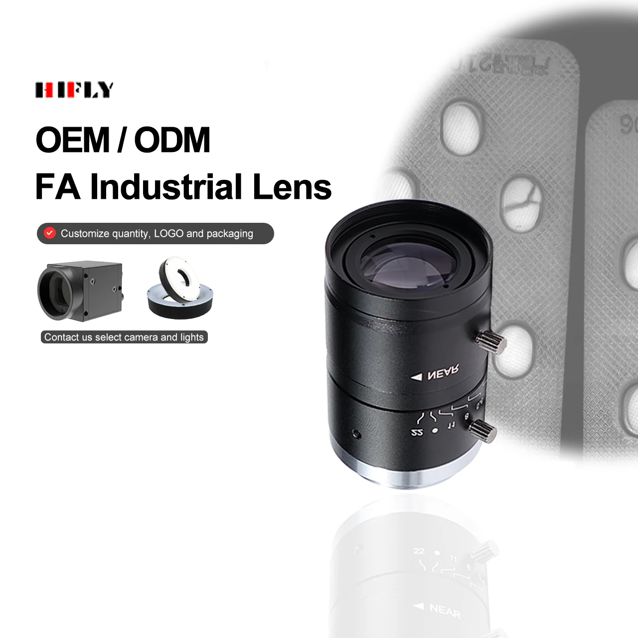 

HIFLY Large Angle 50mm F2.0 5MP 1/1.8" Fixed Focus C-mount FA Machine Vision Industrial Lens