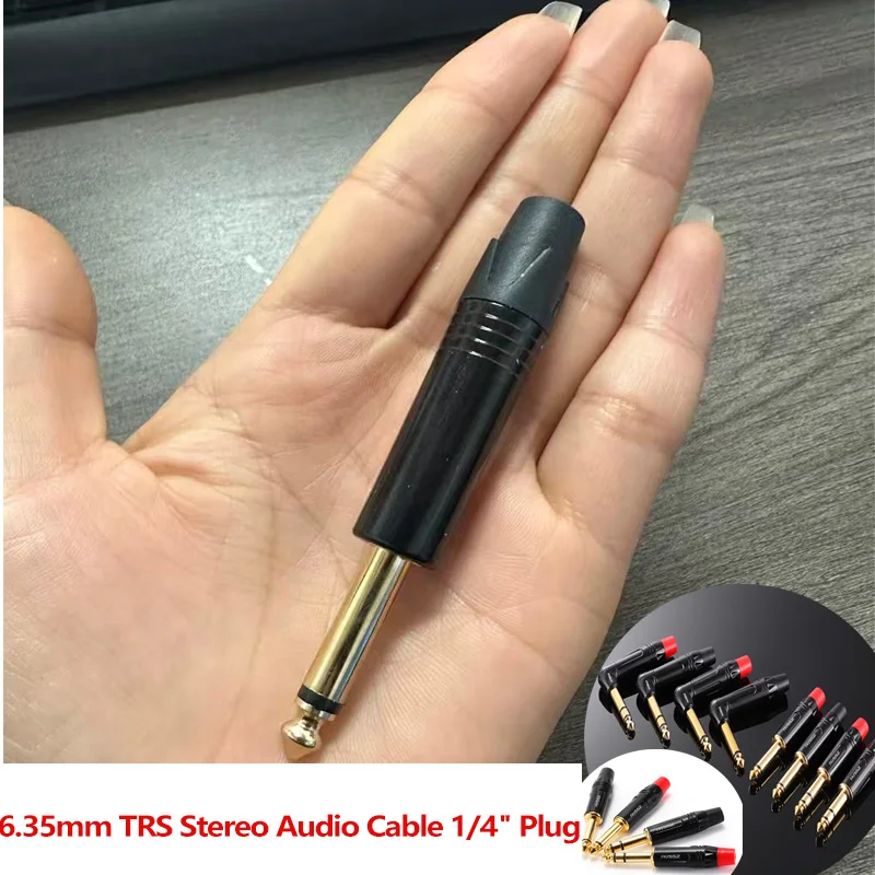 

6.35mm TRS Stereo Audio Cable 1/4" Male to Male Balanced Connector for Speaker Amplifier Mixer Recording Cord