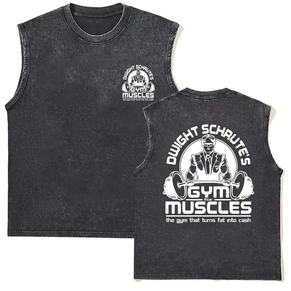 2026 NEU Vintage Washed Doppelseitig Bedrucktes Tanktop für Herren und Damen – Oversized Retro Fitness Gym Freizeit Ärmellose Weste Herren Tanktop – Detail 34