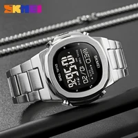 SKMEI 2004 Reloj Digital de lujo para Hombre, calendario deportivo, relojes de pulsera electrónicos impermeables de acero para Hombre, Reloj despertador Led para Hombre