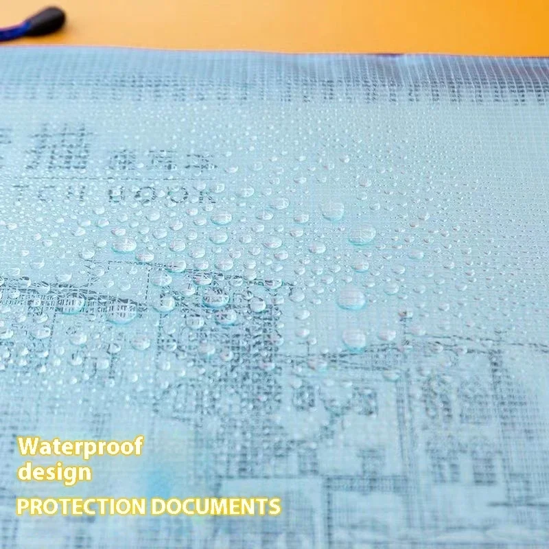 Borse per documenti con cerniera in rete di plastica A3 Cartelle per documenti impermeabili resistenti allo strappo Documenti con cerniera Custodia per documenti Organizzatore di documenti