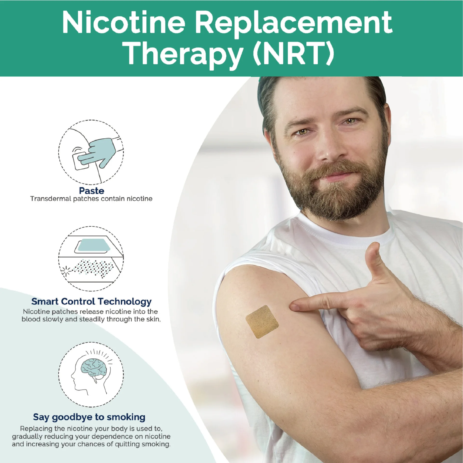 10 قطع من رقع إقلاع التدخين تحل محل رقع النيكوتين الصحية لتخفيف إدمان التدخين وتساعد على الإقلاع عن بقع التدخين