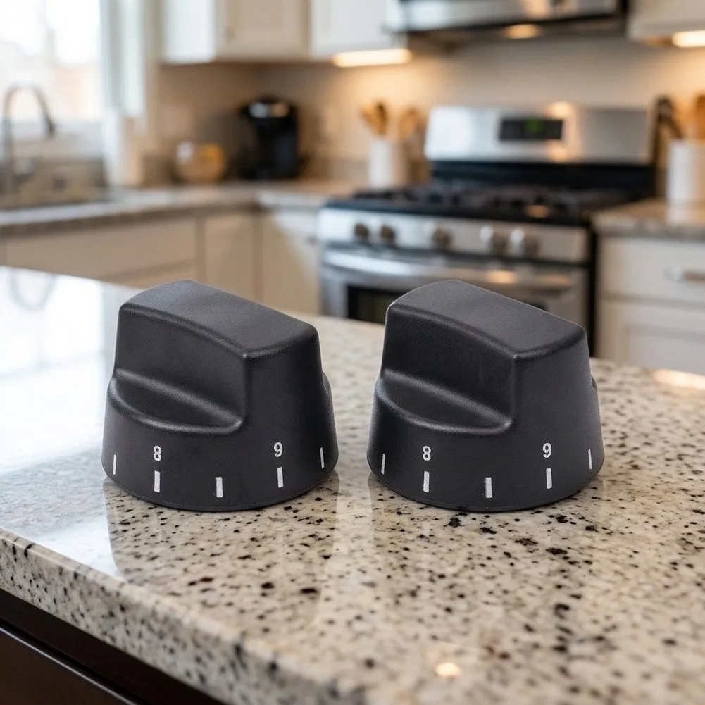 2pcs PB010145 Oven Control Knobs Replacement Compatible With Multiple Models Durable= High Heat Resistant Easy Install Grip