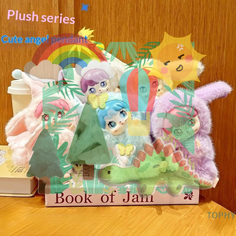 

Soft Fluffy Angel Bunny Vinyl Doll Plush Keychain Toys Pendant Home Ornament Backpack Hangings Stuffed Animals Birthday Gift