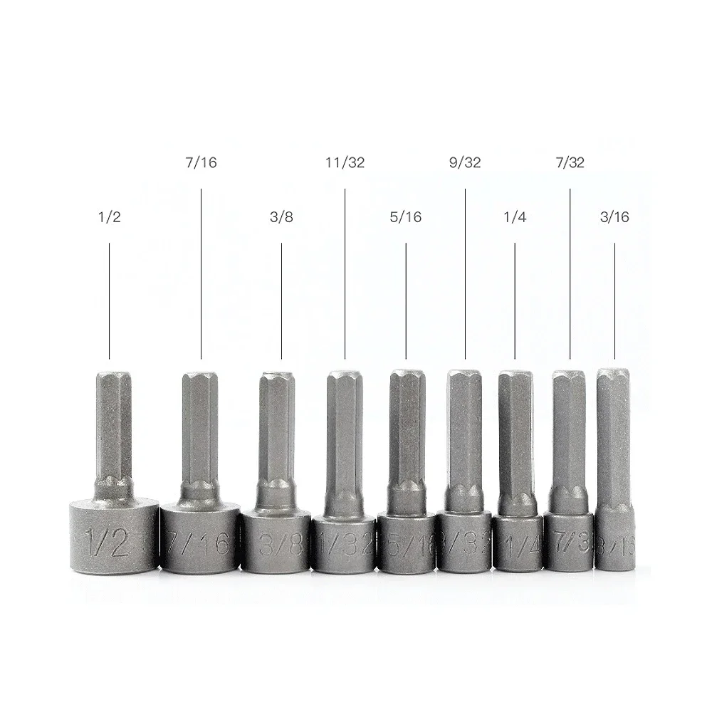 Imperial/Metric Internal Hexagonal Strong Socket Wrench Hexagonal Handle Screw Extension Rod Pneumatic Screwdriver Insert Tool