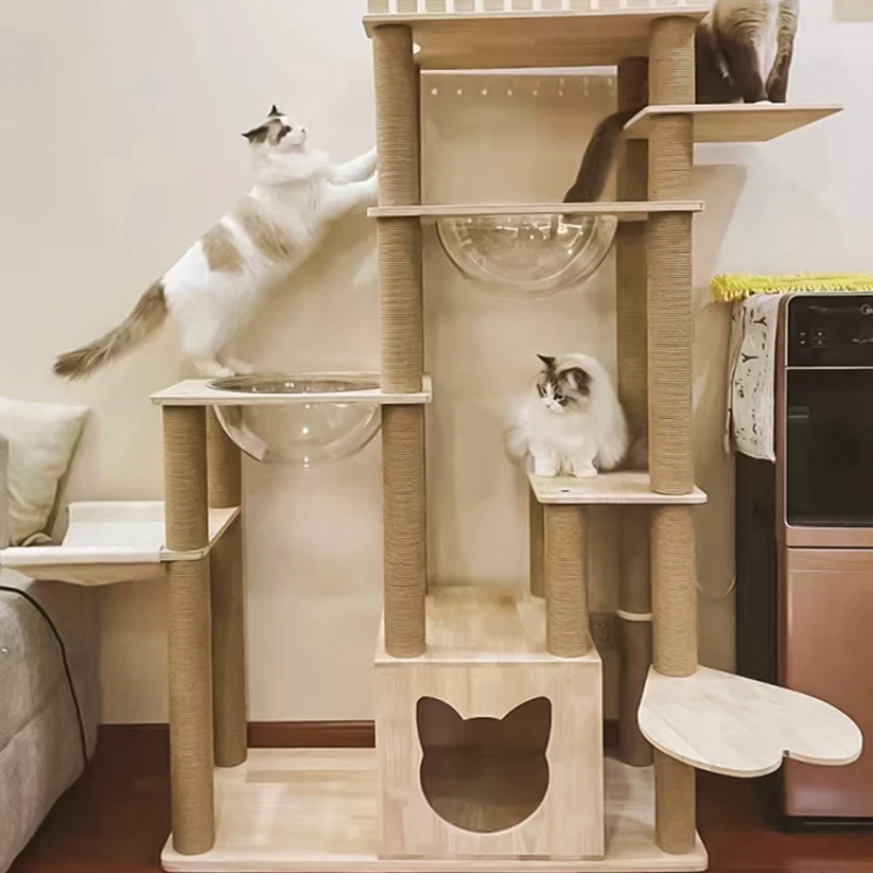 

Cat Trees Towers for Large Cats, Tall Accessories for Home, House Climbing Tower, Window Hammock, Training Aids Shelves, Wall Be