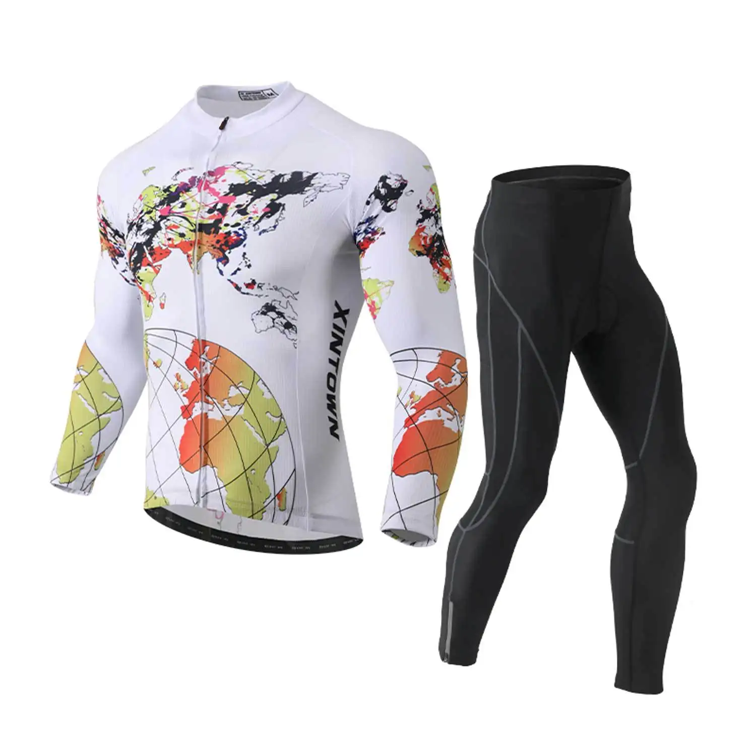 Long Cycling Clothes Men's Shirt Skinsuit Sleeve Clothing Man Bicycle Wear Set Bib Outfit Bike Jersey Automn Road Suits Autumn