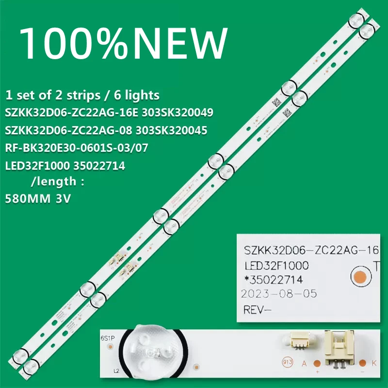 

LED backlight strip for Konka LED32E330C LED32F1000 RF-BK320E30-0601S-07 strip light SZKK32D06-ZC22AG-08 303SK32