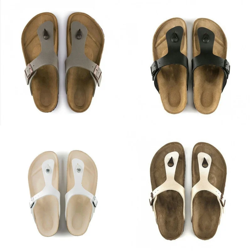 Sandal Flip-flop untuk pria dan wanita, sneaker kulit PU dengan ukuran besar, sandal pantai berjalan musim panas kasual