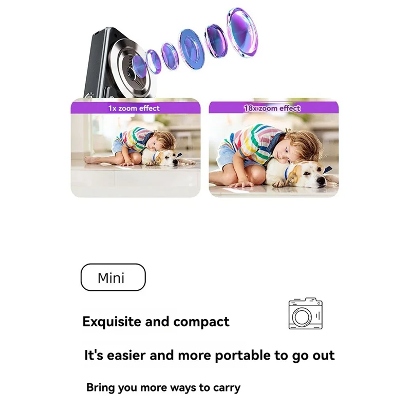 Children's Digital Camera HD Video 4K 30Fps 2000Mah Long Time Recording Recorder Fill Lights OTG Fuction-Y47A