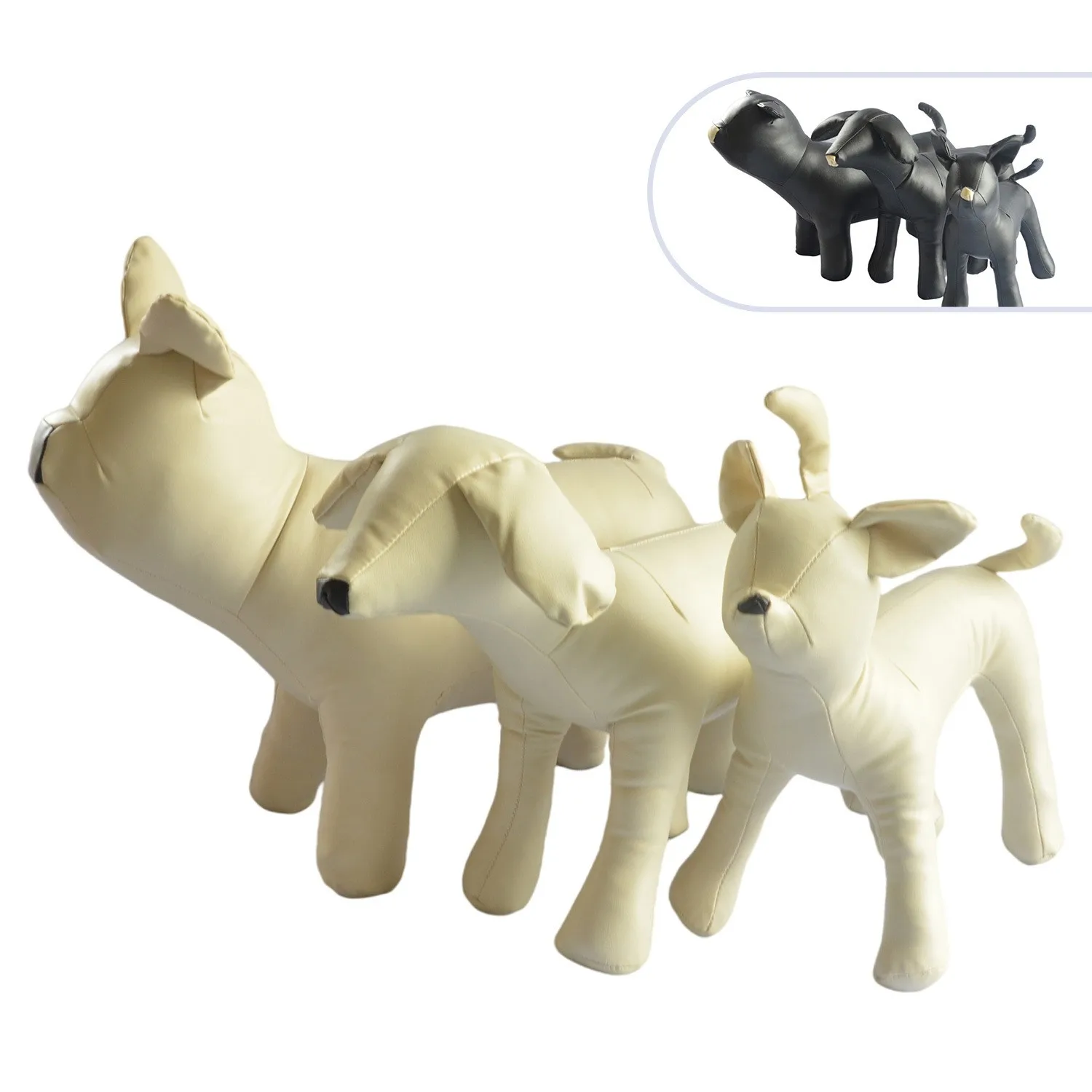 

Pet Torsos Models PVC Leather Dog Mannequins Pet Cloth Stand Display Chihuahua Bulldog Dachshund